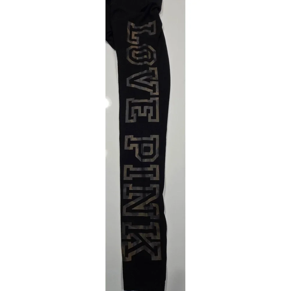 Victoria's Secret PINK Leggings High‎ Waist Black Camo Print Athleisure